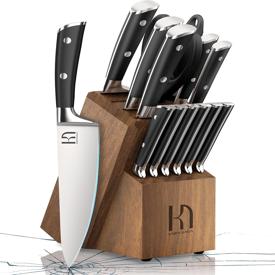 japanese knife set with block