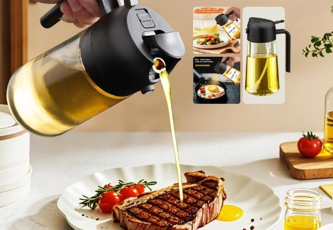 2-in-1 Glass Oil Sprayer & Dispenser